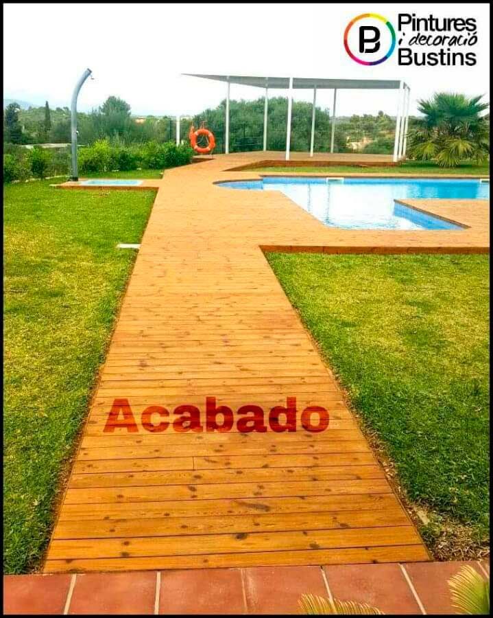 Pintures i decoració Bustins suelo de madera para piscina