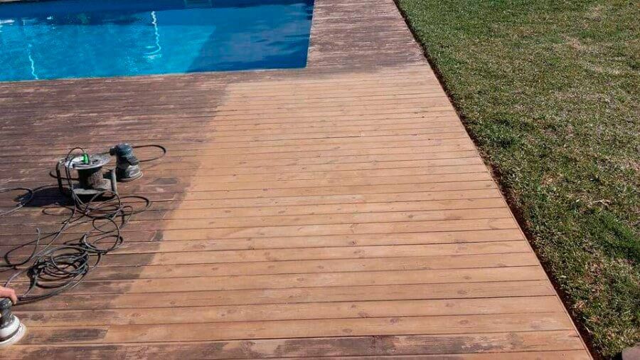 Pintures i decoració Bustins tratamiento de suelo de madera de piscina